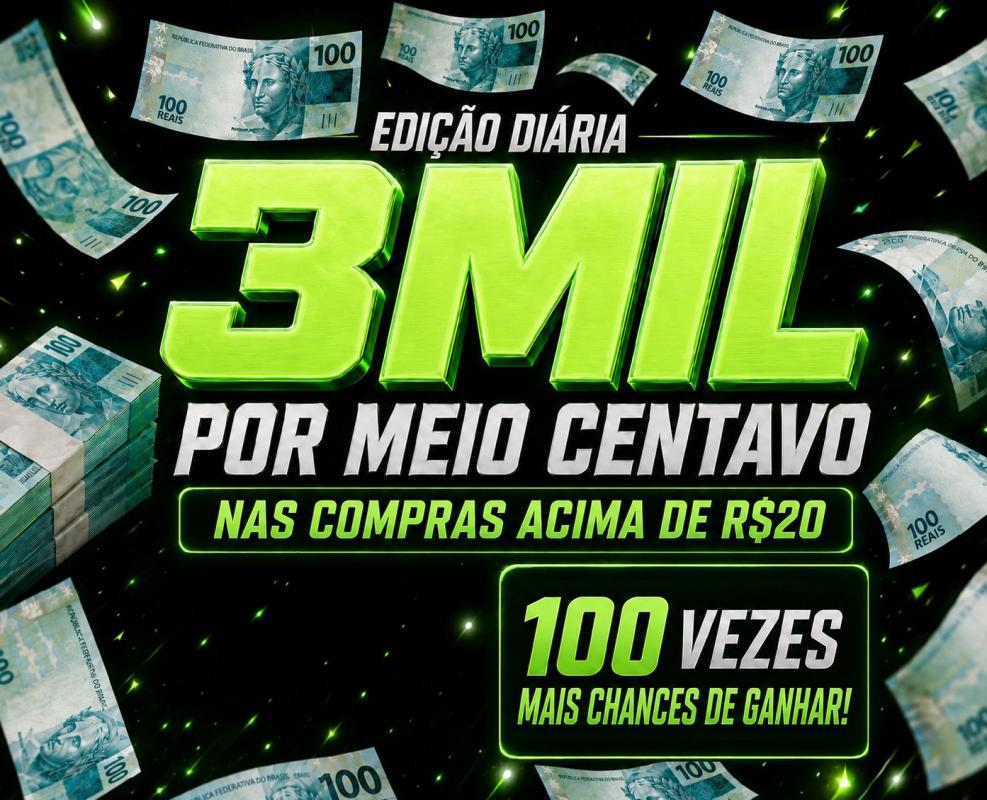 Meio centavo pra R$: 3.000