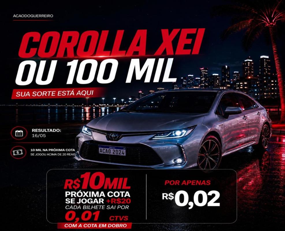 Corolla XEi ou 100 Mil no PIX