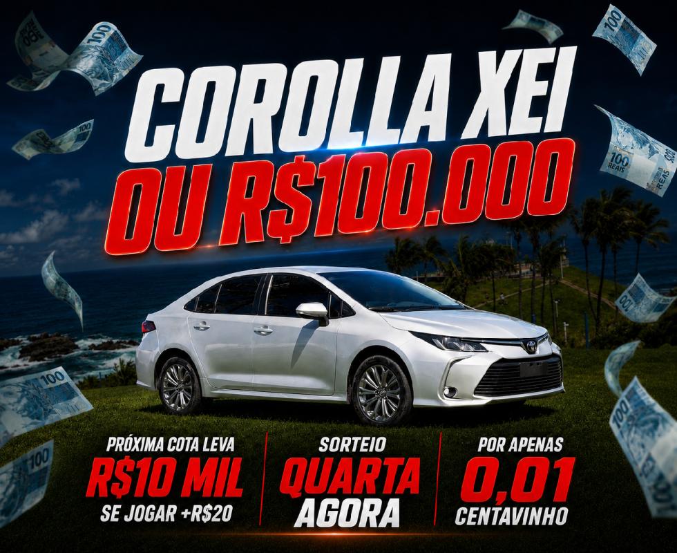 Corolla XEi ou 100 Mil no PIX